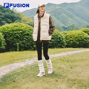 时尚 新款 休闲连帽外套 FUSION斐乐潮牌女子羽绒马甲2025冬季 FILA