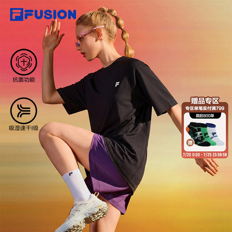 FILA FUSION斐乐速干衣短袖女半袖2026夏季新款抗菌健身运动T恤男