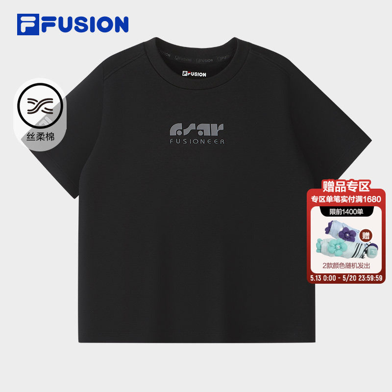 FILA FUSION斐乐潮牌女子针织短袖衫2026夏季新款休闲