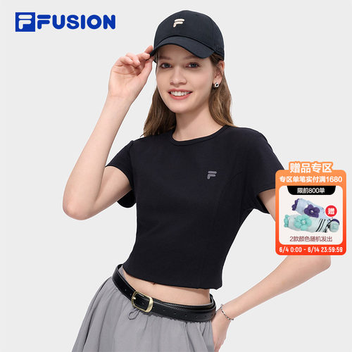 FILAFUSION斐乐女子紧身短袖T恤