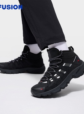 高帮加绒Como X丨FILA FUSION斐乐潮牌情侣湖系户外保暖休闲跑鞋