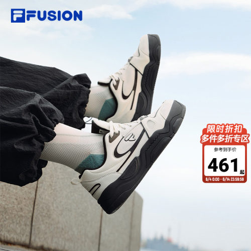 章昊同款|FILA FUSION斐乐女鞋BANK III板鞋夏季透气男休闲运动鞋