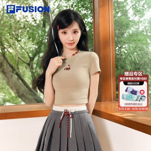 FILAFUSION斐乐女士针织短袖衫