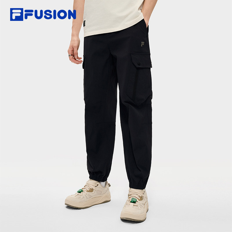 章昊同款FILA FUSION斐乐梭织长裤男裤2026春季新款休