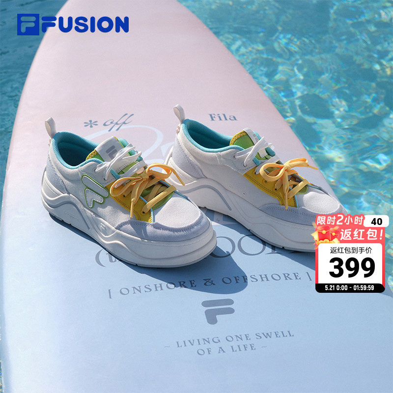 FILA FUSION斐乐女鞋帆布鞋板鞋厚底小白鞋运动鞋休闲鞋鞋