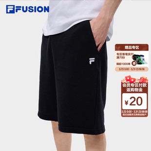 男裤 FUSION斐乐针织五分裤 26夏季 新休闲裤 章昊同款 纯棉短裤 FILA