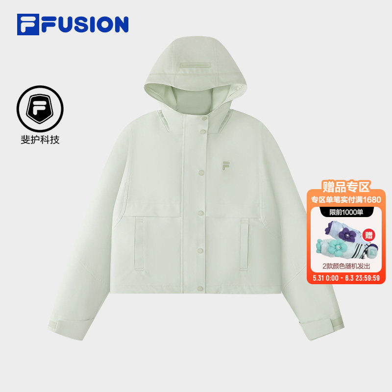 FILA FUSION斐乐潮牌梭织外套女2026夏季新款宽松防泼