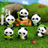 饰品配件汽车桌面微景观小饰品 创意可爱小熊猫动物公仔摆件汽车装
