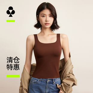 有棵树保暖背心带胸垫保暖内衣免穿文胸秋冬季女士打底衫内衣百搭