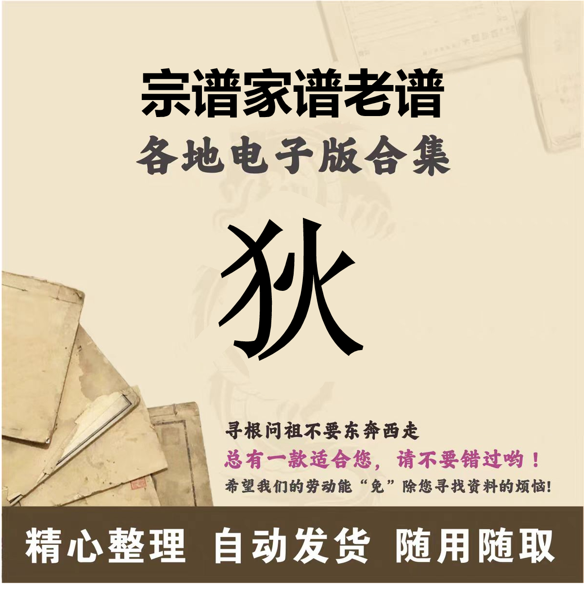 狄氏家谱族谱宗谱老谱全国百家姓寻根问祖追根溯源研究电子版