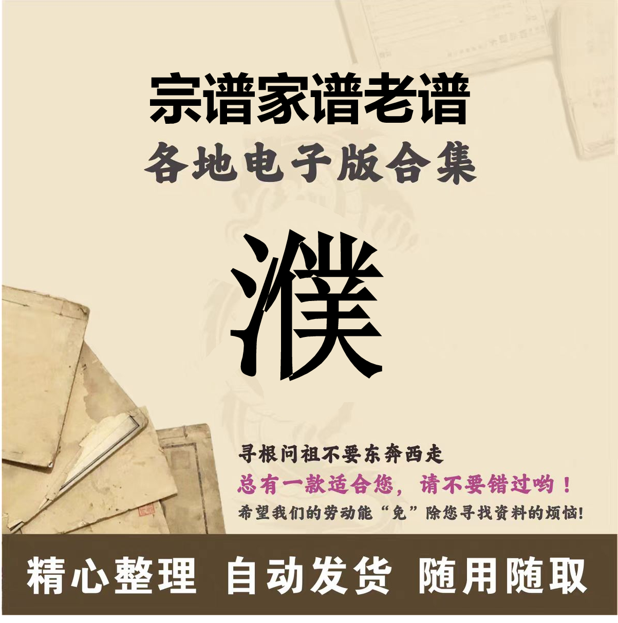 濮氏家谱族谱宗谱老谱全国百家姓胡姓寻根问祖追根溯源研究电子版