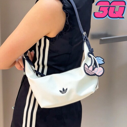 Adidas三叶草月牙腋下斜挎小包女