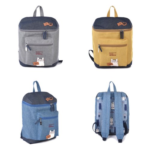 日本原单 kusuguru新款刺绣猫咪背包双肩包旅行包学生背包书包960