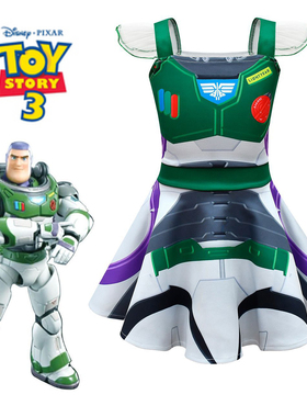 新款迪士尼女童巴斯光年扮演服万圣节Buzz Lightyear cos活动表演