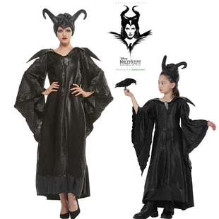 新儿童沉睡魔咒Maleficent扮演服迪士尼万圣节女巫母女亲子装表演