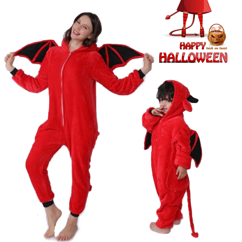 新款成人儿童恶魔扮演服万圣节