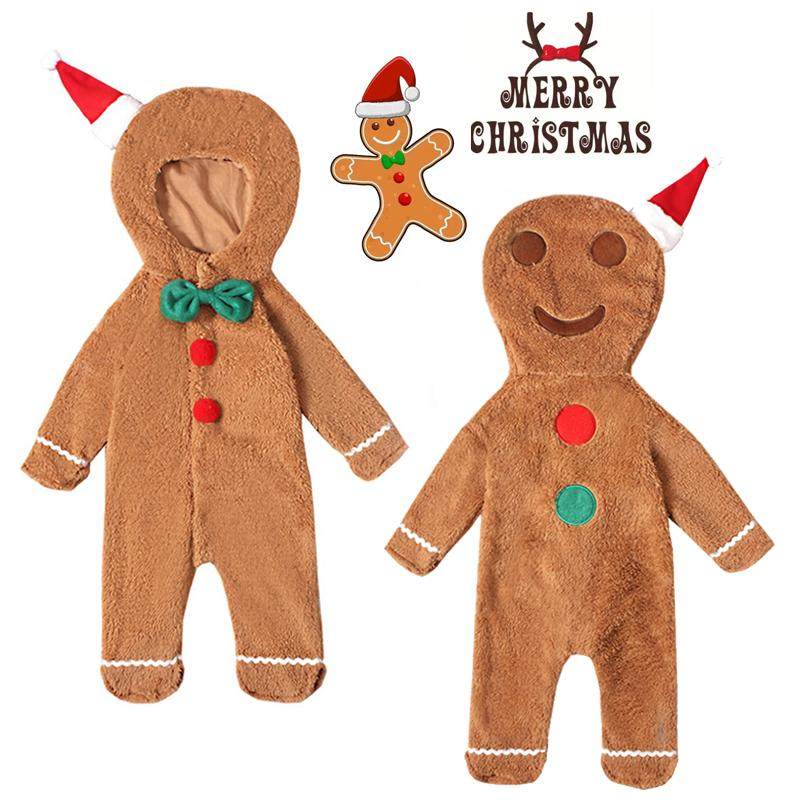 欧美新款宝宝姜饼人扮演服圣诞节