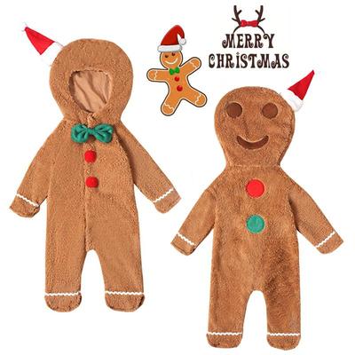 欧美新款宝宝姜饼人扮演服圣诞节