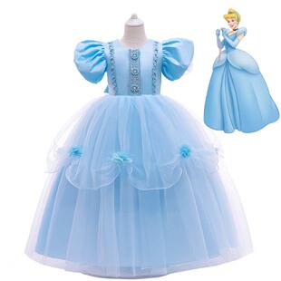 新款儿童灰姑娘公主裙迪士尼万圣节Cinderella辛德瑞拉cos礼服裙