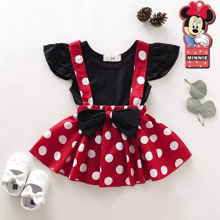 新款宝宝米妮公主裙万圣节Minnie cos服幼儿园儿童迪士尼活动表演
