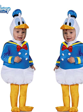 新款儿童唐老鸭扮演服迪士尼宝宝万圣节Donald cos学校活动表演服