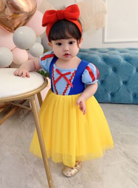 儿童白雪公主裙迪士尼万圣节Snow White cos洋气蓬蓬纱裙生日礼服