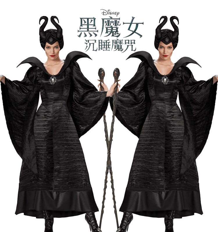 成人沉睡魔咒黑魔女玛琳菲森maleficent 扮演服迪士尼万圣节服装