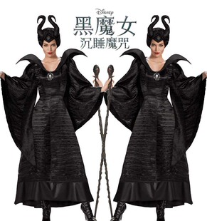 成人沉睡魔咒黑魔女玛琳菲森Maleficent 扮演服迪士尼万圣节服装