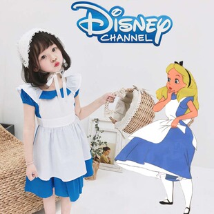 儿童爱丽丝女仆装迪士尼公主裙万圣节alice爱丽丝梦游仙境演出服