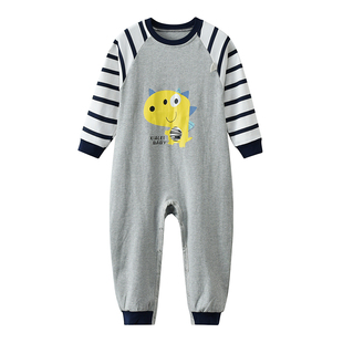 儿童连体睡衣男孩春秋A类纯棉男童女童防着凉防踢被睡袋全棉秋冬