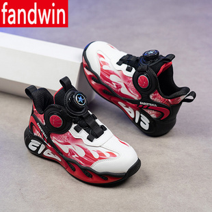 秋季新款儿童篮球鞋轻便减震男女童皮面休闲百搭耐磨运动鞋跑步鞋