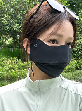 大脸天菜~防晒口罩女夏季防紫外线遮阳冰丝透气户外骑行开车面罩
