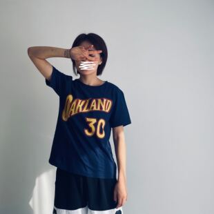 库里20-21赛季新款奥克兰CURRY库里短袖运动男女纯棉T恤