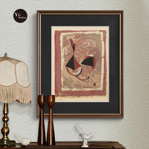 玄关书房中小众复古老钱风装饰画