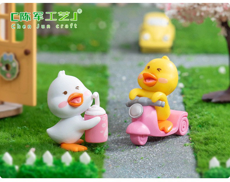 景观小鸭子可爱PVC公仔园艺造景diy装饰品配件桌面车载摆件