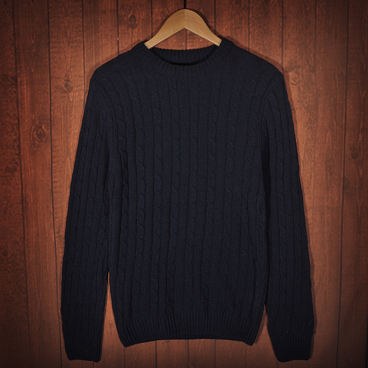秋款粗线毛衣 winter warm korean mens sweaters and pullovers