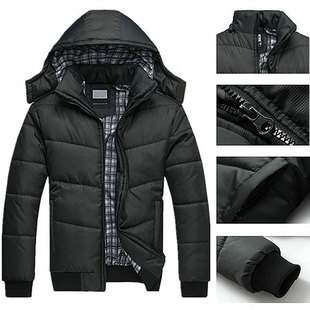 男式棉服外套休闲保暖加厚拉链棉袄带帽棉大衣 Men winter Coats