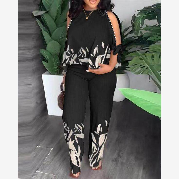 plus size suits for women print two pieces sets new big size