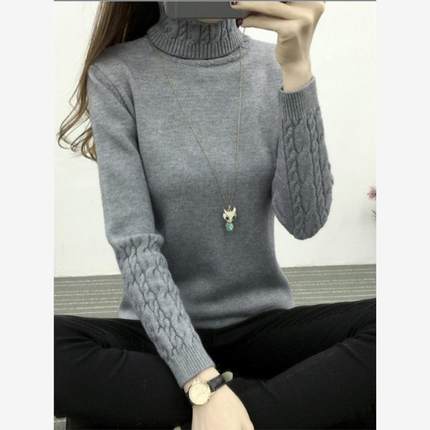 women Turtleneck sweater pullover winter autumn shirt ladies