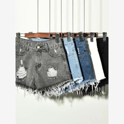 A new Korean version of ripped denim shorts for women summer