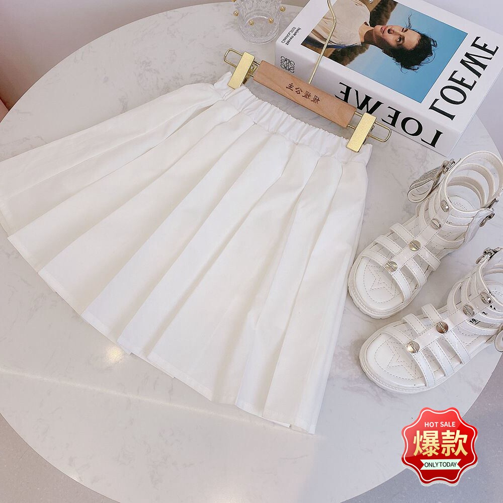 女童套装裙夏季2022新款韩版儿童短袖衬衫百褶裙子小女孩洋气套裙