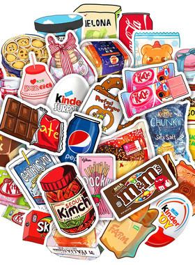 50Pcs Food Drink Milk Packaging Stickers Waterproof Phone