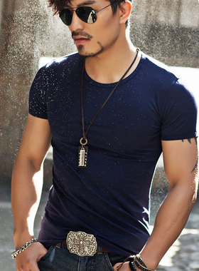 Men's Tops Tees Summer Cotton Short Sleeve T Shirt 男短袖T恤