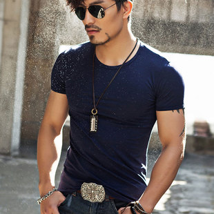 Men's Tops Tees Summer Cotton Short Sleeve T Shirt 男短袖T恤