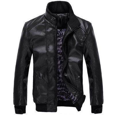 Thicken Motorcycle Jacket Men Winter Plus Size Leather Coat