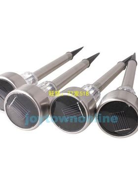 New 4 Stainless Steel Stake Lamp LED Solar White Light