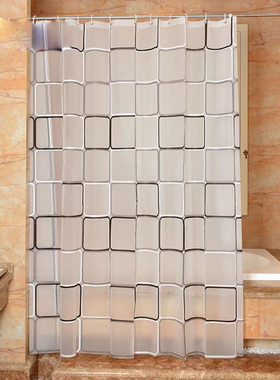 The bathroom shower curtain checkered PEVA Environmental
