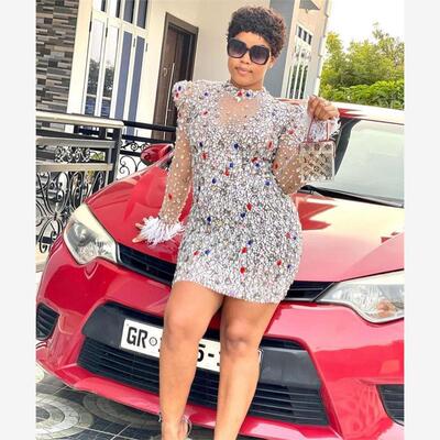 women dinner party dress plus size lady formal skirt 女裙短