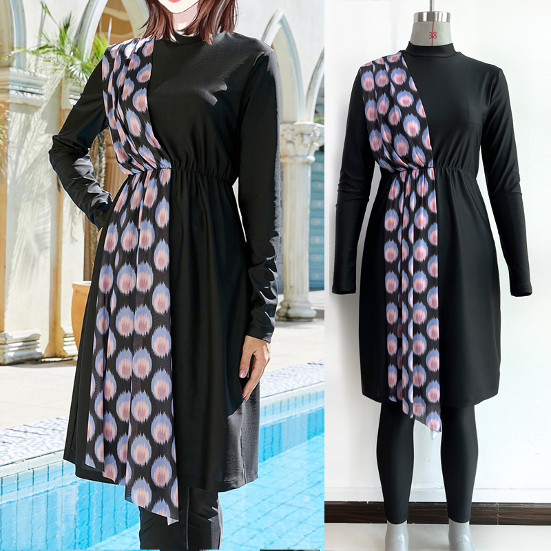 长袖长裤全遮挡女士游泳衣三件套Comfortable Cover Up Swimsuit