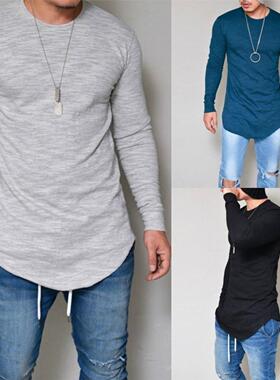 men's autumn Shirts cotton long sleeve T-shirt 男士长袖T恤潮